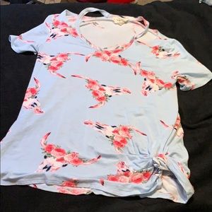 Floral Cow Top